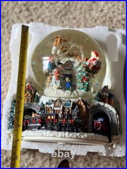 Kirkland Signature Musical Waterglobe Revolving Base Santa Train Snow Globe Box