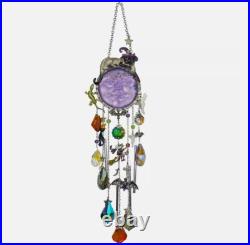 Kirks Folly Salem Cat Over the Goddess Seaview Moon Wind Chime Silver Tone