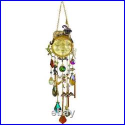 Kirks Folly Salem Cat Over the Goddess Seaview Moon Wind Chime goldtone