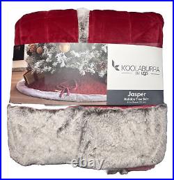 Koolaburra By UGG Jasper Set Of 2 Stockings & Christmas Tree Skirt Red Brand New
