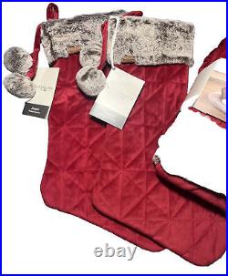 Koolaburra By UGG Jasper Set Of 2 Stockings & Christmas Tree Skirt Red Brand New