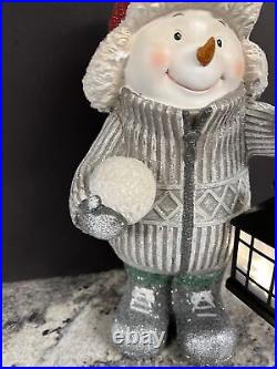 Kringle Express 16 Resin Indoor Outdoor Lantern Snowman Christmas Lighted