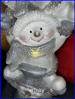 Kringle Express Illuminated 27 Stacking Holiday Friends Snowmen? WORKING