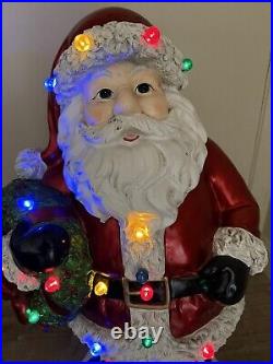 Kringle Express Indoor/Outdoor Oversized 36 Illuminated Santa Holding Wreath