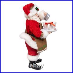 Kurt Adler 10.5 FabrichéT Santa with Oversized I Love Coffee Cup & C
