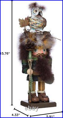 Kurt Adler 16-Inch Hollywood Woodsman Nutcracker with Owl Hat