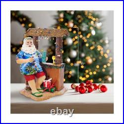 Kurt Adler Fabriché Beach Santa Sitting at Tiki Bar Standing Christmas Display
