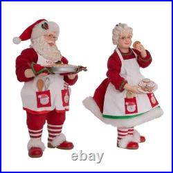 Kurt Adler Fabriche Figurines, Mr. And Mrs. Claus with Desserts, 10.5in (Set of 2) Kurt Adler Fabriche Figurines, Mr. And Mrs. Claus with Desserts, 10.5in (Set of 2)