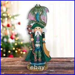 Kurt Adler Hollywood Nutcracker Collection, Wizard With Dragon, 18in