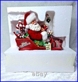 Kurt Adler Musical Candy Car Santa Christmas Figurine Fabriché 8.5 New Open Box