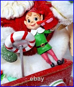 Kurt Adler Musical Candy Car Santa Christmas Figurine Fabriché 8.5 New Open Box