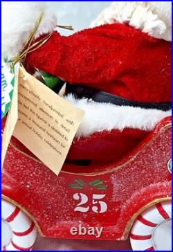 Kurt Adler Musical Candy Car Santa Christmas Figurine Fabriché 8.5 New Open Box