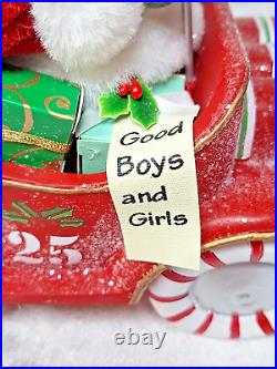 Kurt Adler Musical Candy Car Santa Christmas Figurine Fabriché 8.5 New Open Box