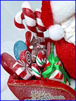 Kurt Adler Musical Candy Car Santa Christmas Figurine Fabriché 8.5 New Open Box