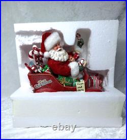 Kurt Adler Musical Candy Car Santa Christmas Figurine Fabriché 8.5 New Open Box