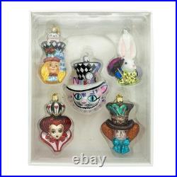 Kurt Adler Noble GemsT Glass Alice Characters Ornaments, 5-Piece Set NB1853SET