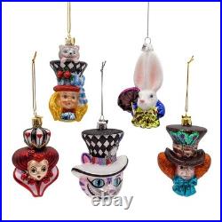 Kurt Adler Noble GemsT Glass Alice Characters Ornaments, 5-Piece Set NB1853SET