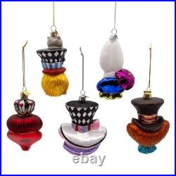 Kurt Adler Noble GemsT Glass Alice Characters Ornaments, 5-Piece Set NB1853SET