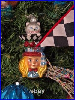 Kurt Adler Noble GemsT Glass Alice Characters Ornaments, 5-Piece Set NB1853SET