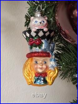 Kurt Adler Noble GemsT Glass Alice Characters Ornaments, 5-Piece Set NB1853SET