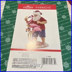 Kurt S. Adler Fabriché Santa Claus with Flamingo Fabric Figurine 11 C7488