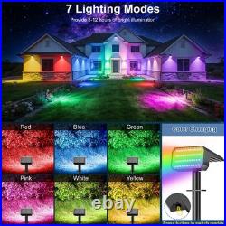 LANSOW 12 Pack Solar Spot Lights Outdoor Color Changing, 12 Pack, Multicolor