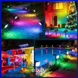 LANSOW 12 Pack Solar Spot Lights Outdoor Color Changing, 12 Pack, Multicolor