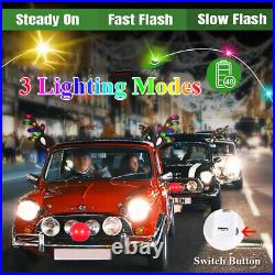 LED Car Reindeer Antlers & Nose Set With Lights Christmas Xmas Rudolph Decor Kit LED Car Reindeer Antlers & Nose Set With Lights Christmas Xmas Rudolph Decor Kit