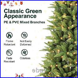 LED Christmas Tree, Artificial Fir Tree with PE & PVC Mixed Branches, Foldable