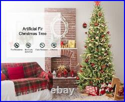 LED Christmas Tree, Artificial Fir Tree with PE & PVC Mixed Branches, Foldable