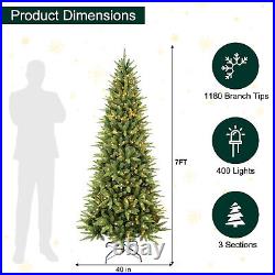 LED Christmas Tree, Artificial Fir Tree with PE & PVC Mixed Branches, Foldable