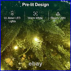 LED Christmas Tree, Artificial Fir Tree with PE & PVC Mixed Branches, Foldable