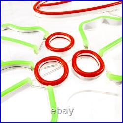 LED Neon Rope Light Merry Christmas Motif Lighted Silhouette Red and Green