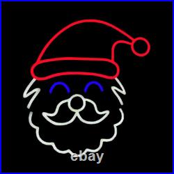 LED Neon Rope Light Santa Face Motif Lighted Silhouette Multi-Color 14 Inc
