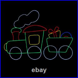 LED Neon Rope Light Train & Car Motif Lighted Silhouette Multi-Color 67 In