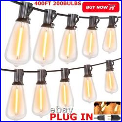 LED Outdoor String Lights Waterproof Patio Lights with Shatterproof ST38 Bulbs