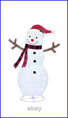 LED Pre-Lit Pop-Up Snowman Family SET OF 3 Used Once Great Condition 1487049