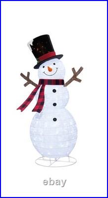 LED Pre-Lit Pop-Up Snowman Family SET OF 3 Used Once Great Condition 1487049