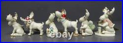 LENOX Lot 6 Marcel The Moose Porcelain Annual Christmas Tree Ornaments