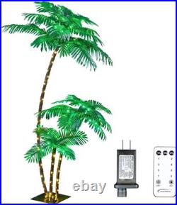 LIGHTSHARE Lighted 6FT Gorgeous Palm Tree 3Trunks Artificial Green LIGHTSHARE Lighted 6FT Gorgeous Palm Tree 3Trunks Artificial Green