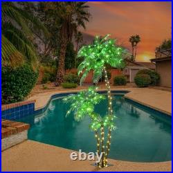 LIGHTSHARE Lighted 6FT Gorgeous Palm Tree 3Trunks Artificial Green LIGHTSHARE Lighted 6FT Gorgeous Palm Tree 3Trunks Artificial Green