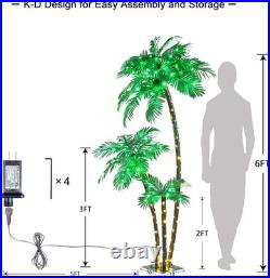 LIGHTSHARE Lighted 6FT Gorgeous Palm Tree 3Trunks Artificial Green LIGHTSHARE Lighted 6FT Gorgeous Palm Tree 3Trunks Artificial Green