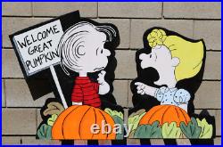 LINUS & SALLY SET PEANUTS Great Pumpkin HALLOWEEN LAWN ART YARD DECOR