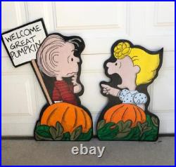 LINUS & SALLY SET PEANUTS Great Pumpkin HALLOWEEN LAWN ART YARD DECOR