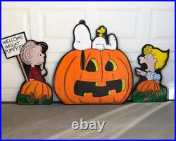LINUS & SALLY SET PEANUTS Great Pumpkin HALLOWEEN LAWN ART YARD DECOR