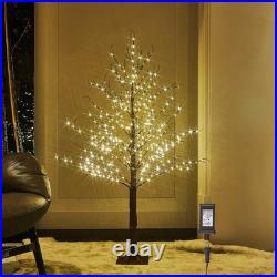 LITBLOOM Lighted Brown Tree Plug in 430 LED Fairy Lights 4FT, Twig Tree with Lig