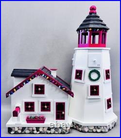 LL Bean Lighthouse Advent Calendar Wooden Christmas Decor Original Box Styrofoam