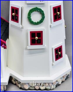 LL Bean Lighthouse Advent Calendar Wooden Christmas Decor Original Box Styrofoam