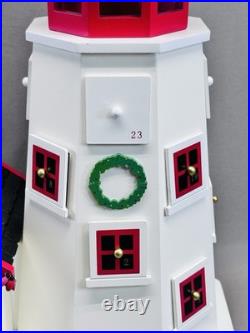 LL Bean Lighthouse Advent Calendar Wooden Christmas Decor Original Box Styrofoam