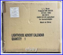 LL Bean Lighthouse Advent Calendar Wooden Christmas Decor Original Box Styrofoam